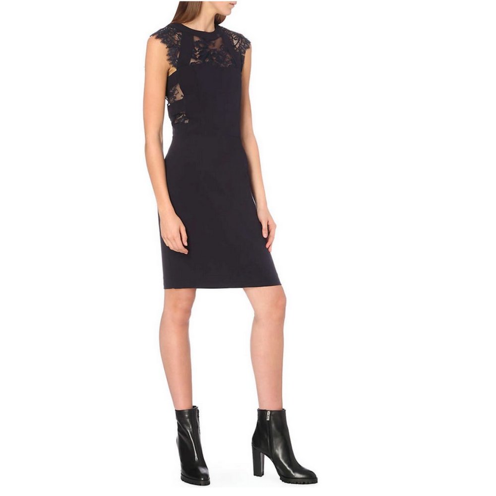 Kooples Navy Lace Mini Dress